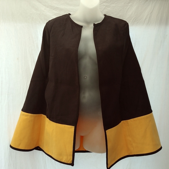 Shein 2 toned cape black yellow Size XS - Picture 3 of 7